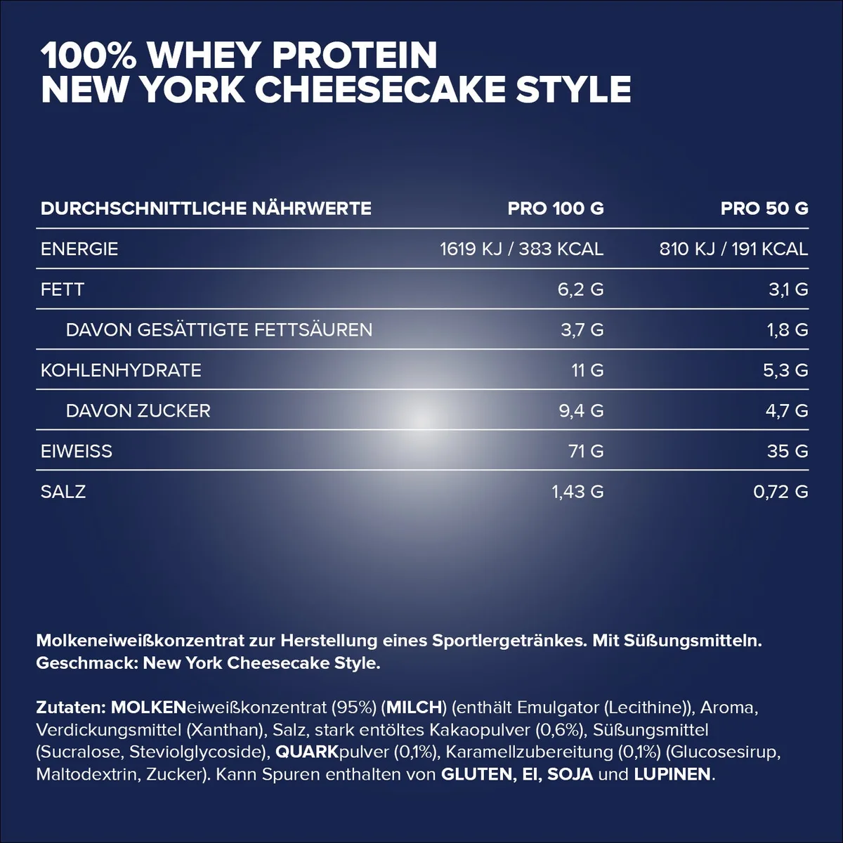 100% Whey Protein (900g) - New York Cheesecake Style – Bild 4