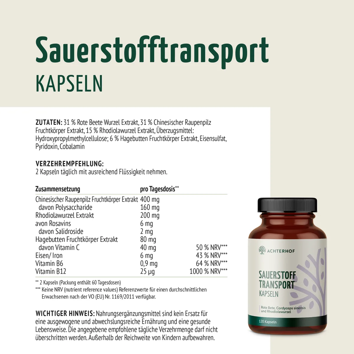 Sauerstoff Transport Kapseln (120 Kapseln) – Bild 6