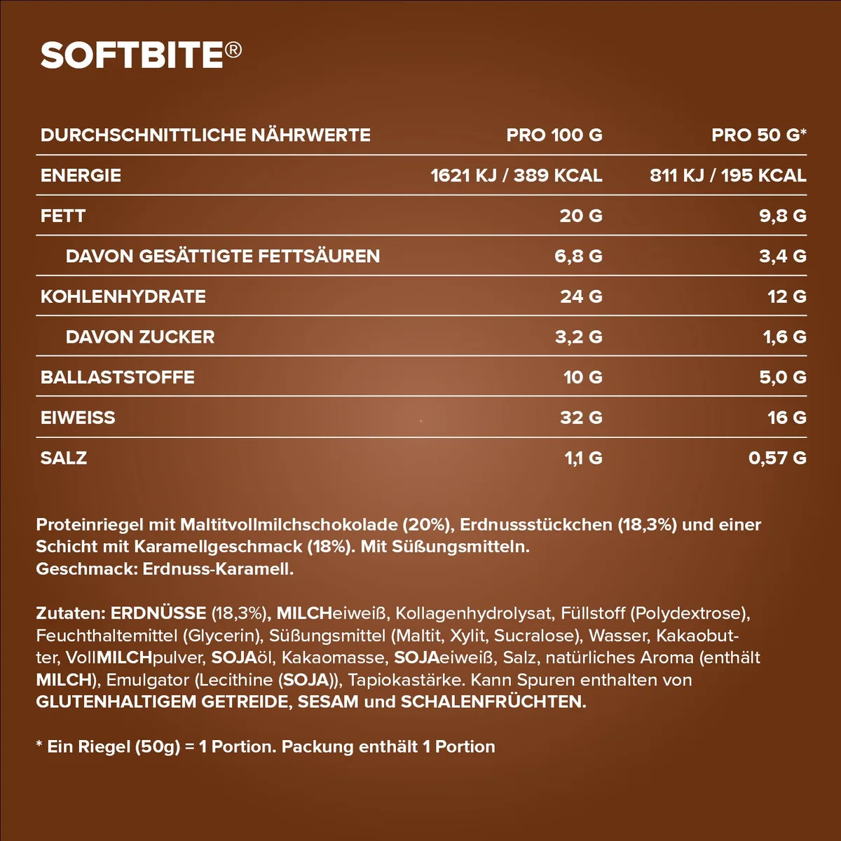 Softbite (50g) - Peanut Caramel – Bild 4