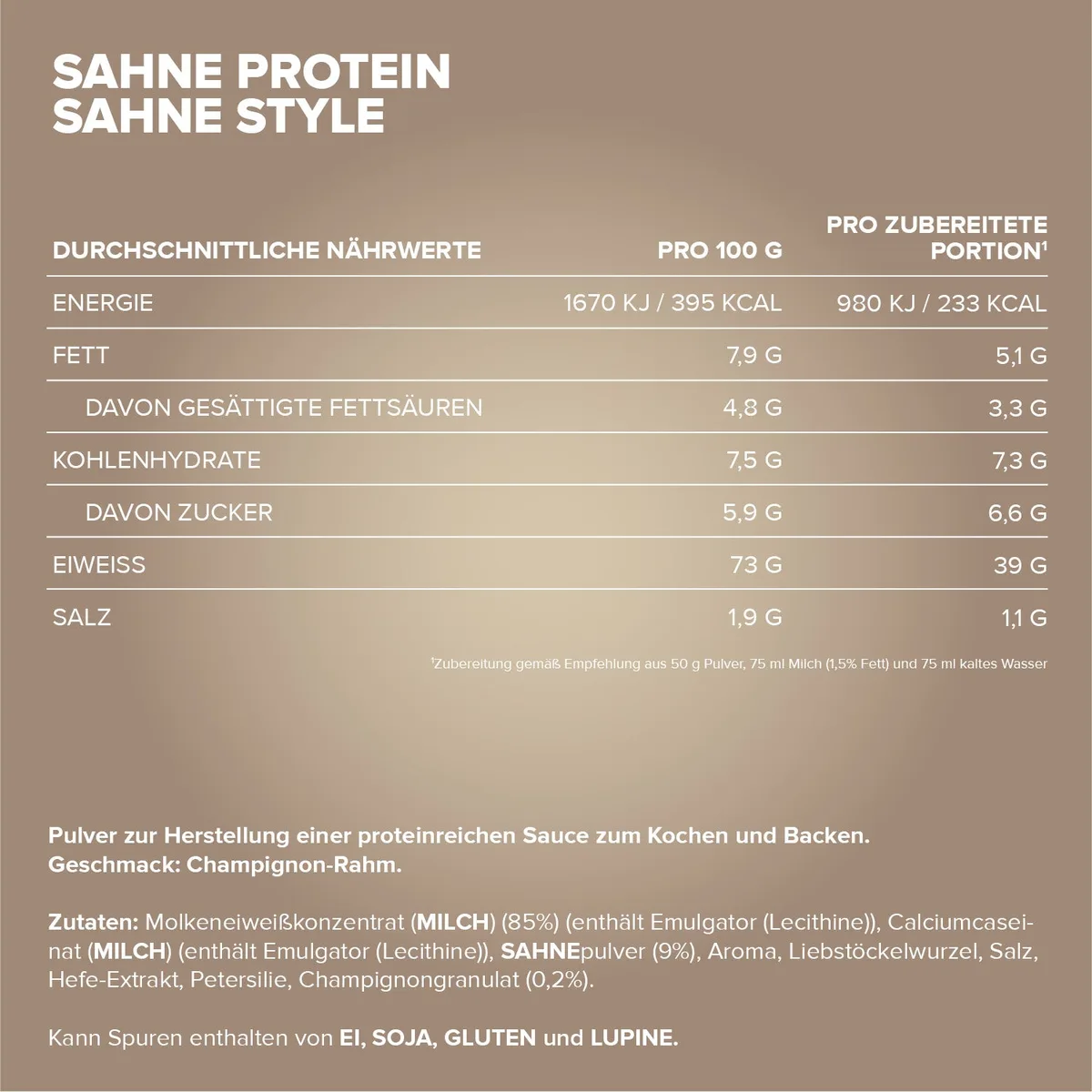 Sahne Protein (500g) - Champignon Rahm – Bild 4
