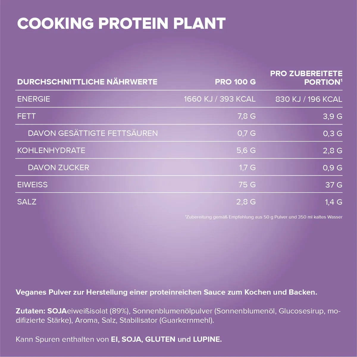 Cooking Protein Plant (500g) - Sahne – Bild 4