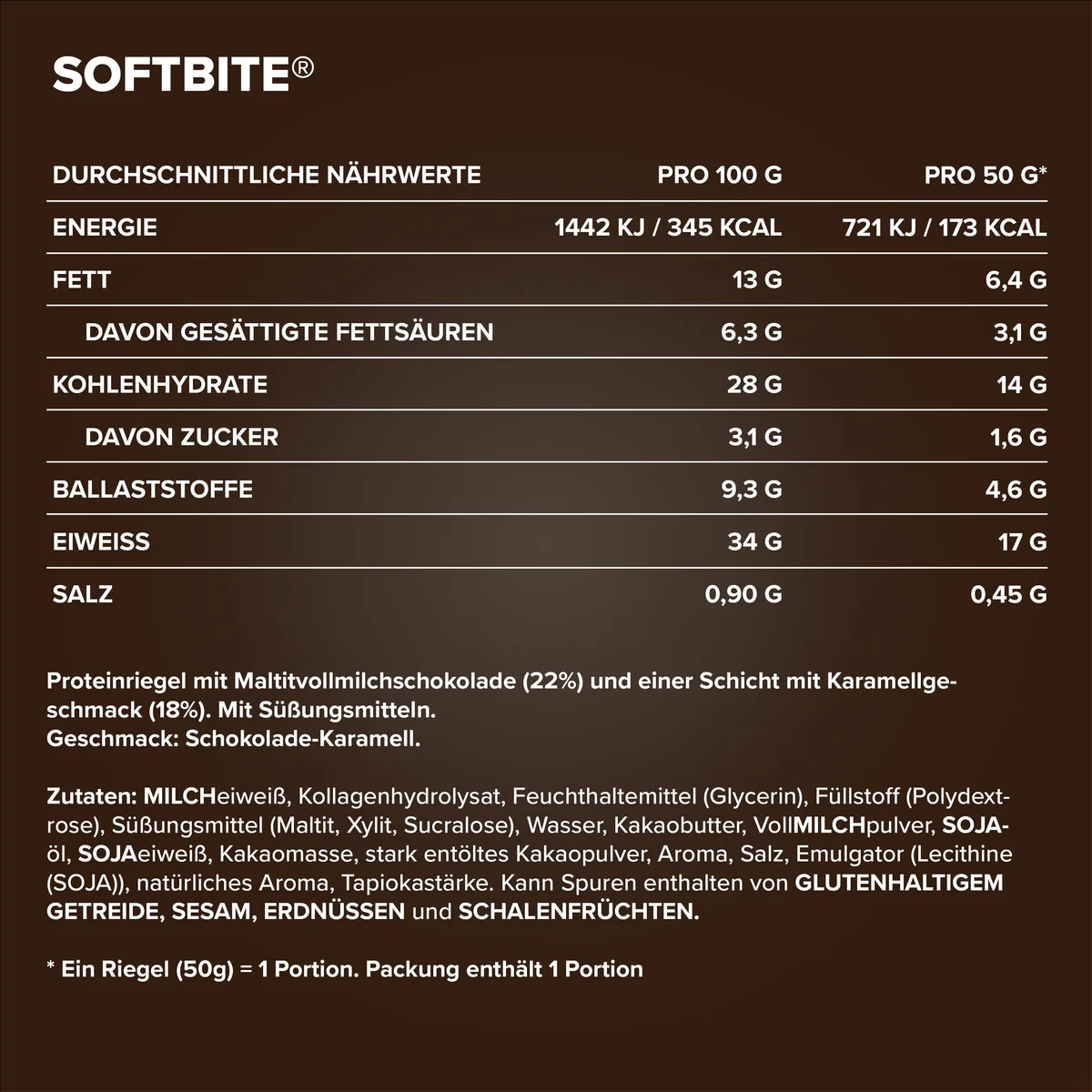 Softbite (50g) - Caramel Chocolate – Bild 4