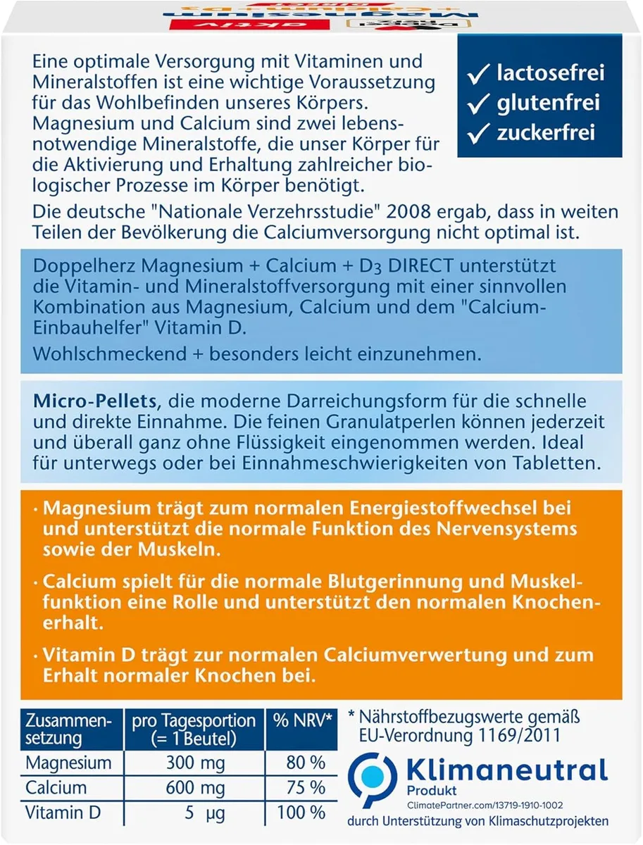 Magnesium + Calcium + D3 Direct (20 Portionen) – Bild 2