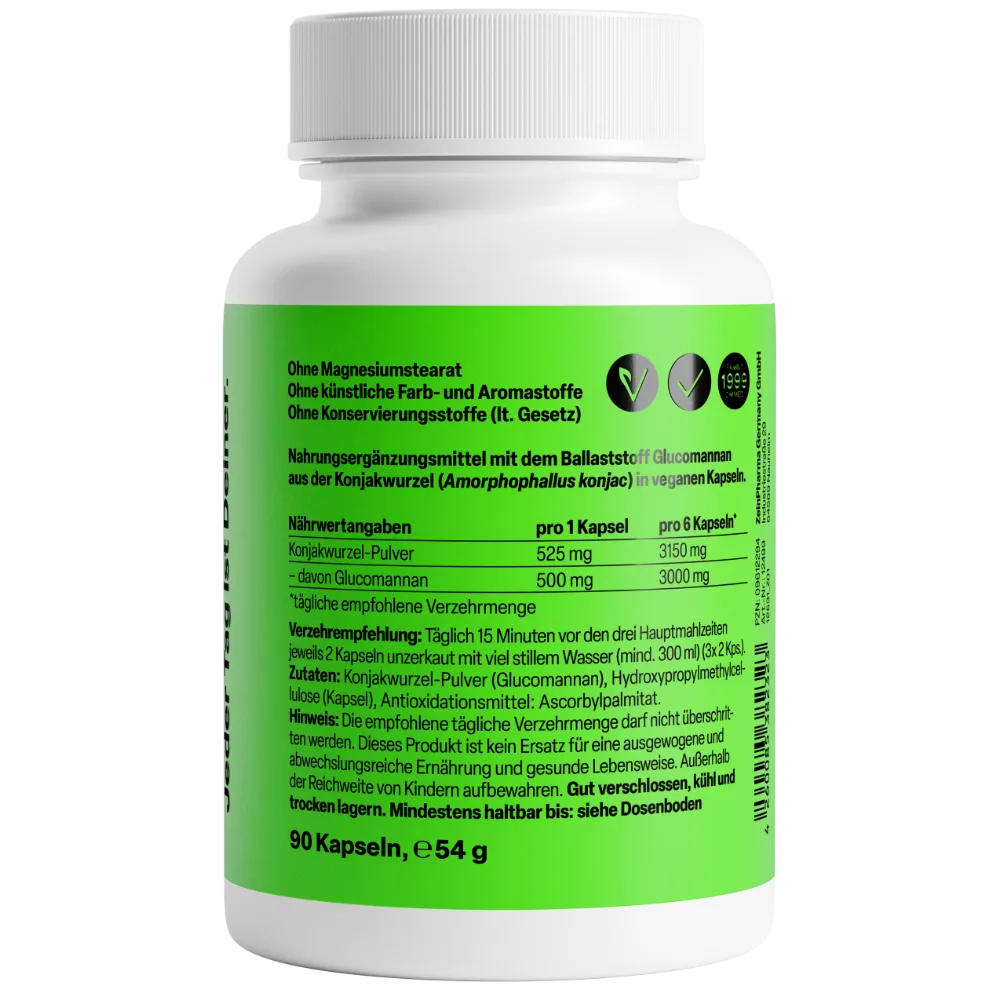 Glucomannan 500mg (90 Kapseln) – Bild 2