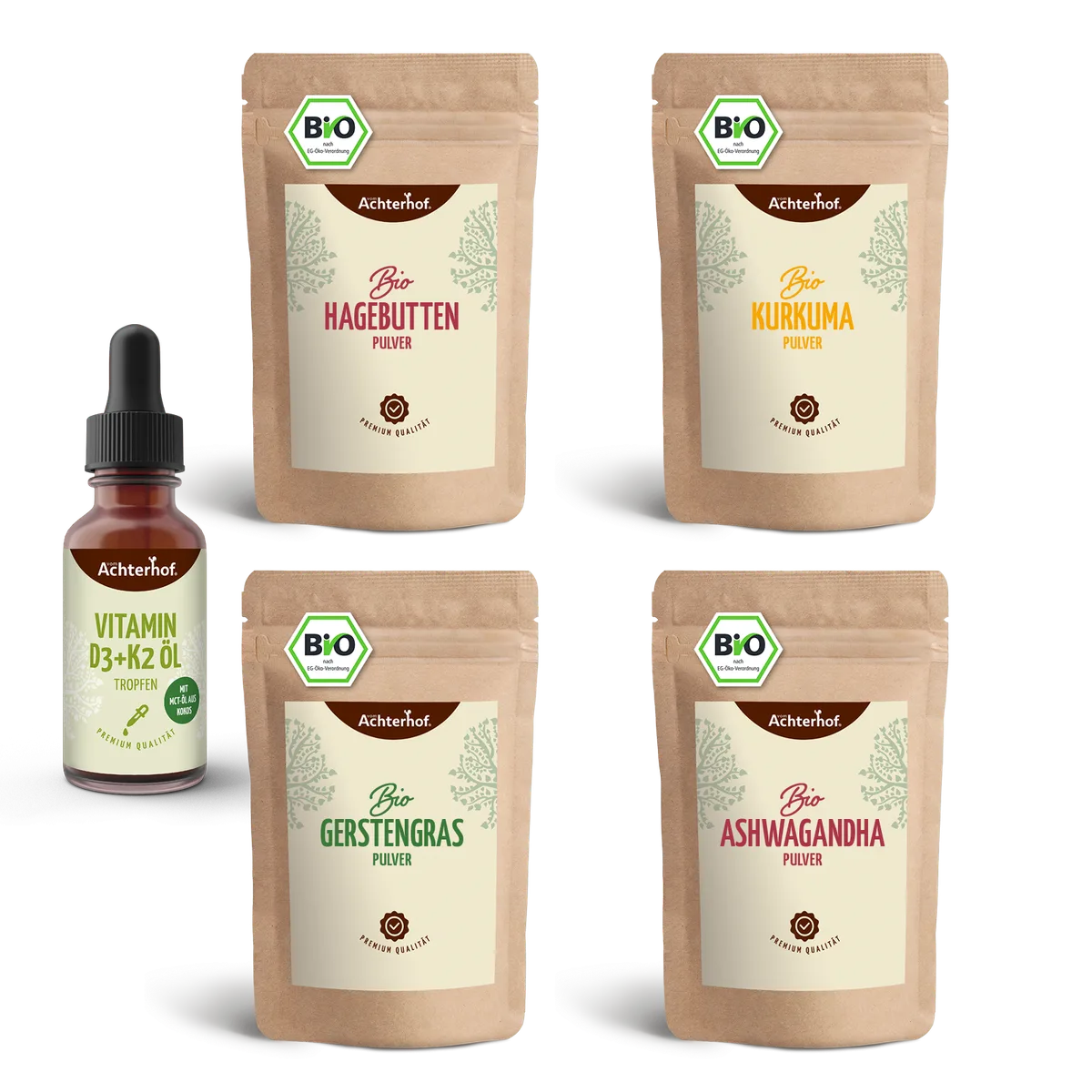 Goldene Milch Mischung 5er Set mit Vitamin D3 + K2