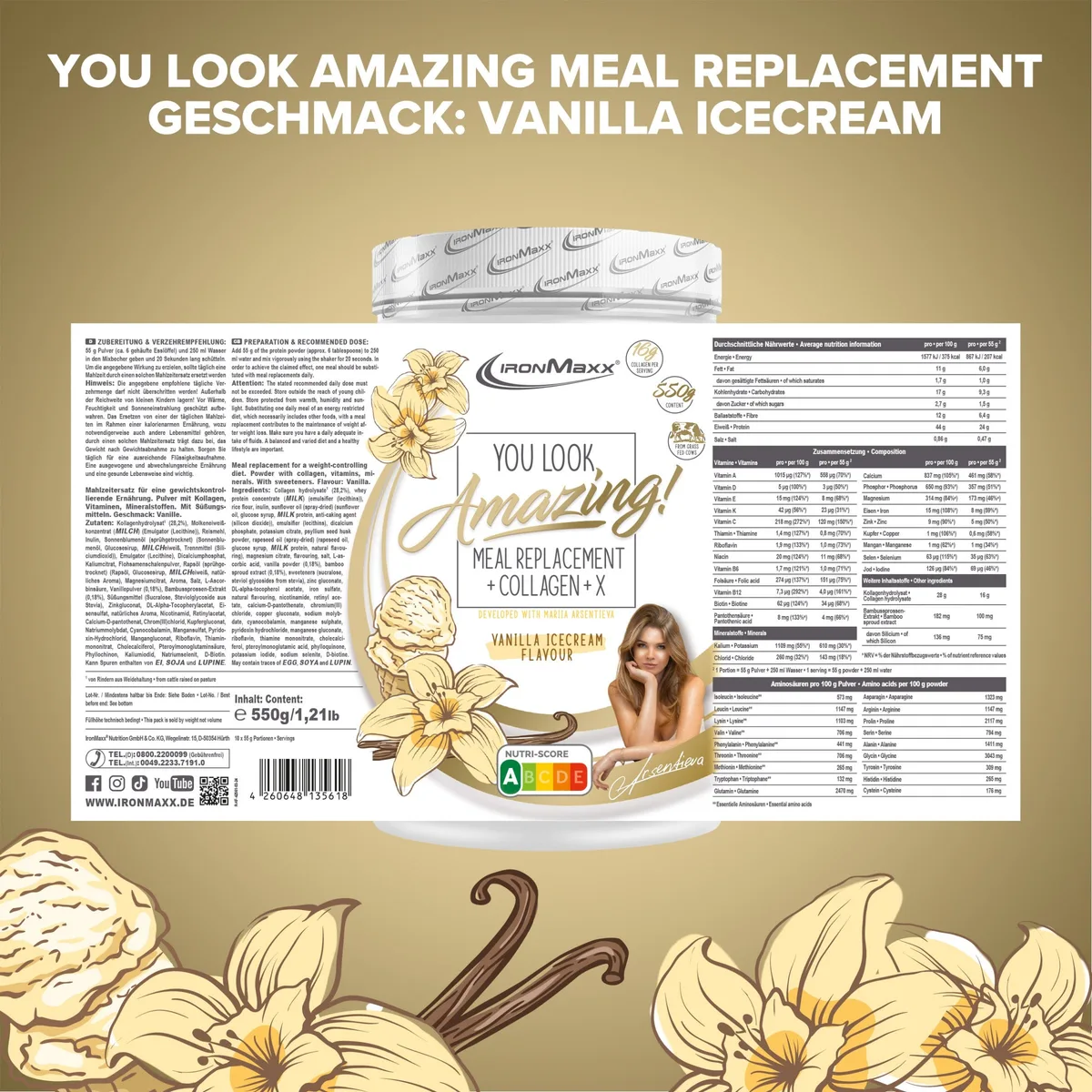 Amazing Food Mahlzeitenersatz (550G) - Vanilla Ice Cream – Bild 4