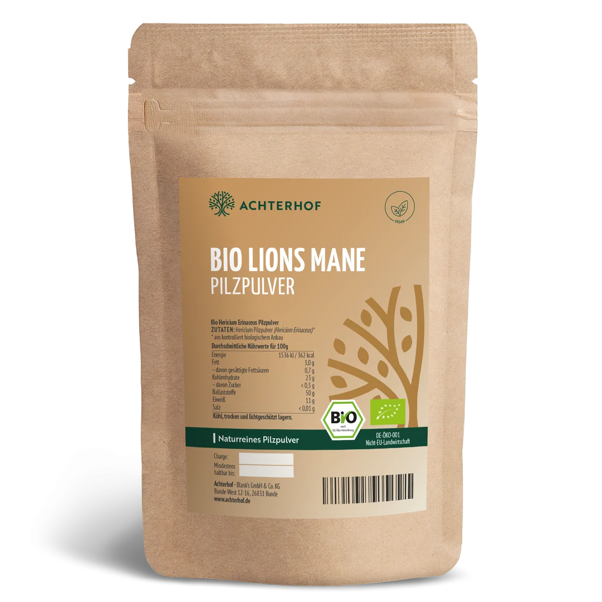 Bio Lions Mane Pilzpulver (250g)