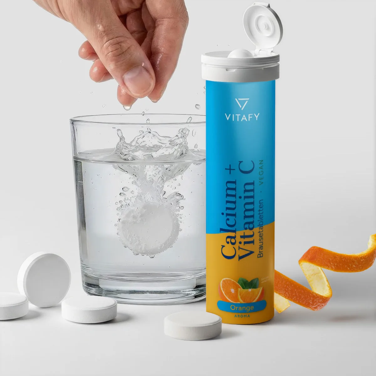 Calcium + Vitamin C - Orange (20 Brausetabletten) – Bild 2