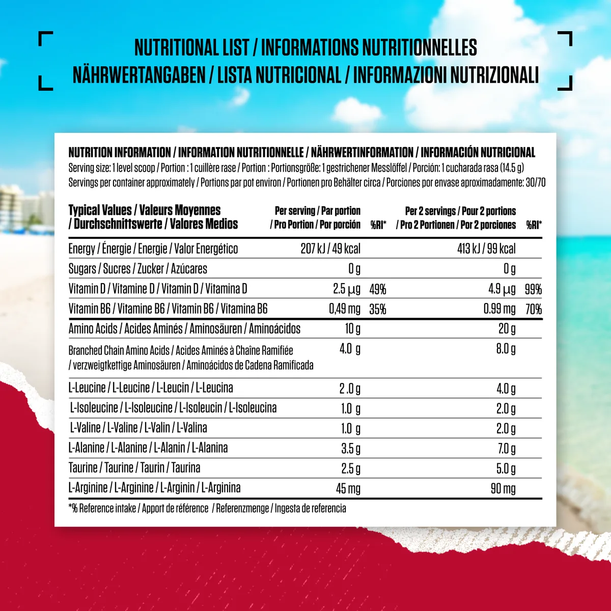 Amino X Aminosäuren BCAA (1000g) Watermelon – Bild 3