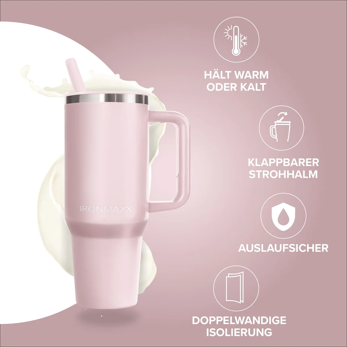 IronMaxx Cup V4.0 (1200ml) - Rose – Bild 5