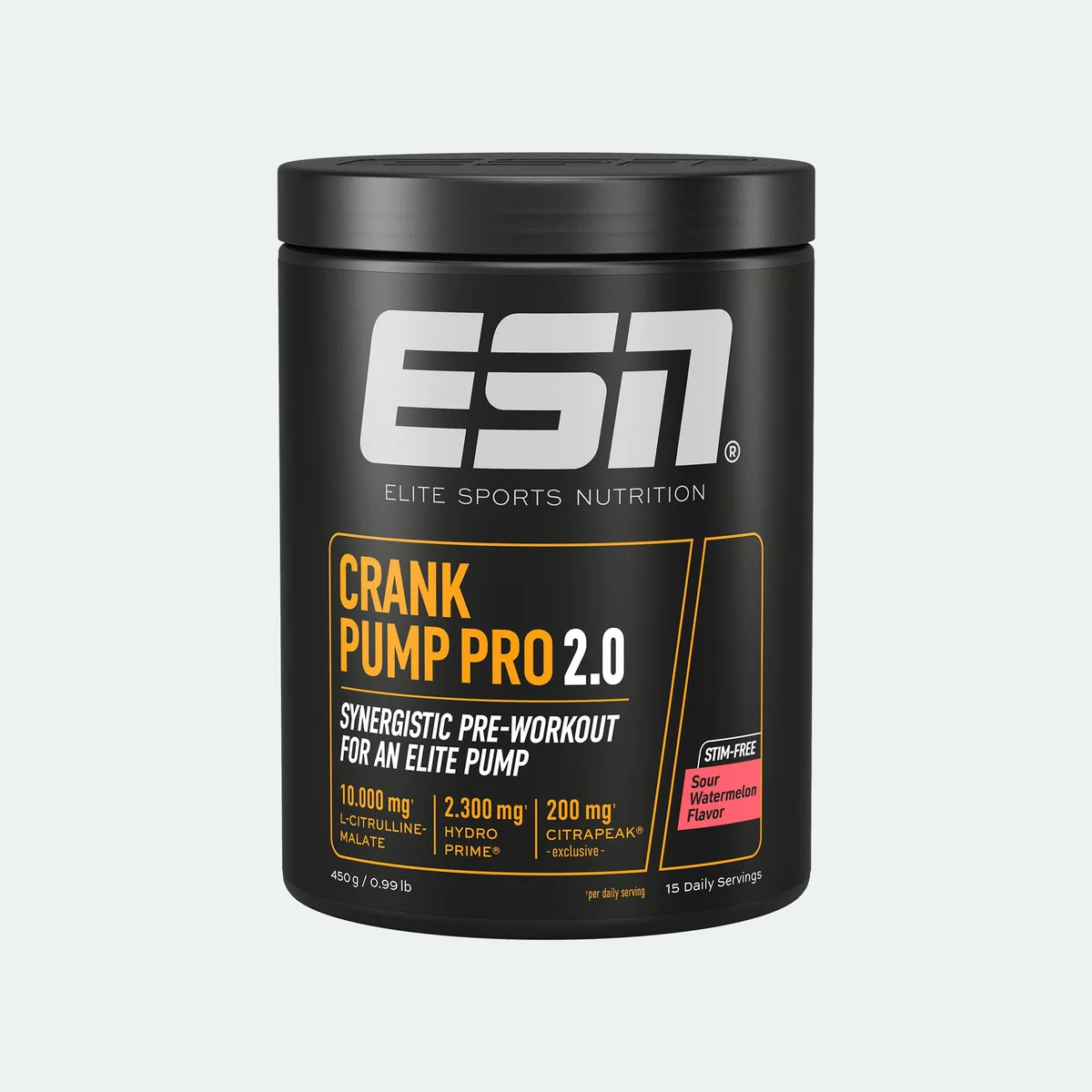 ESN Crank Pump Pro 2.0, Sour Watermelon, 450 g, Pre Workout Booster - made in Germany