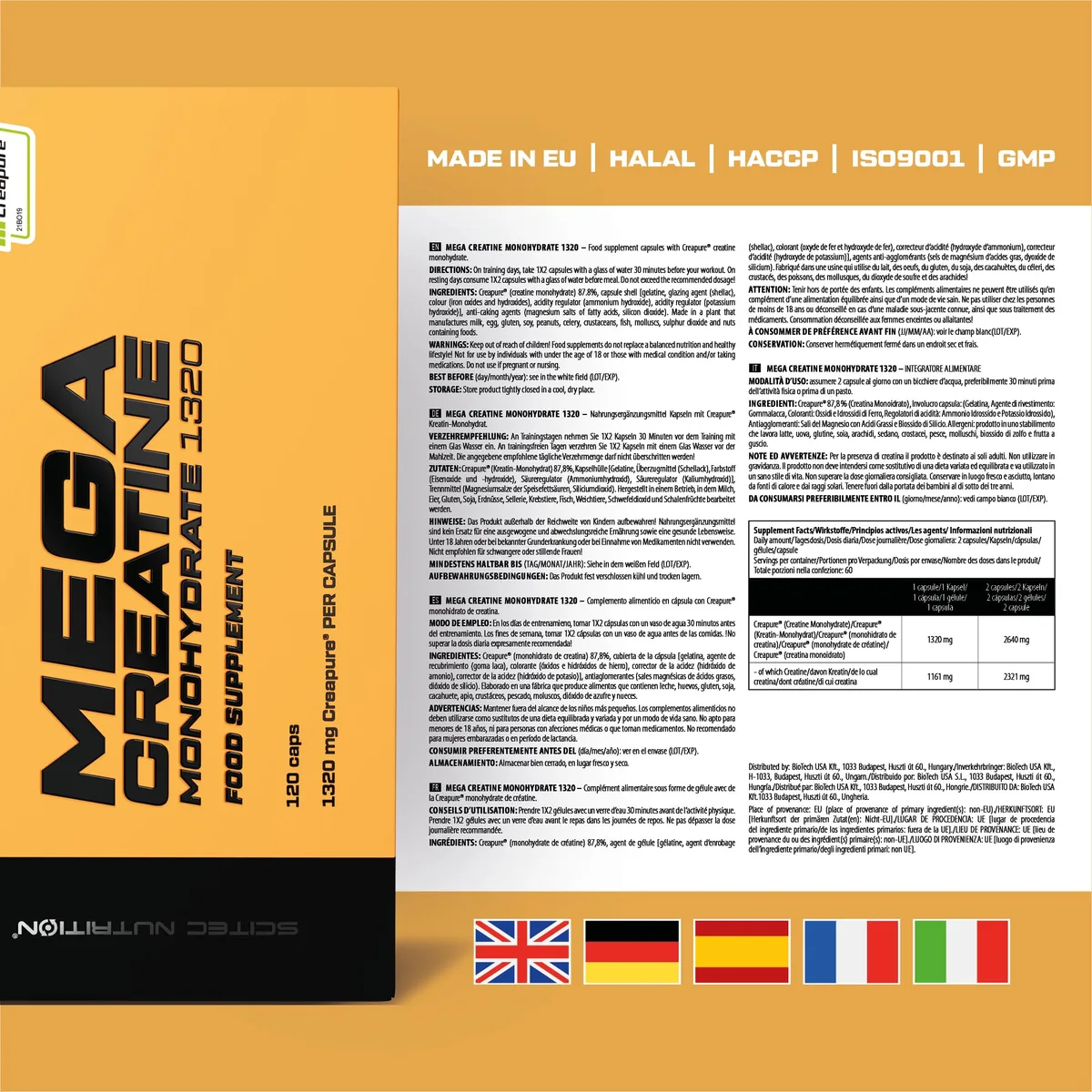 Scitec Nutrition Mega Creatine Monohydrate 1320, Nahrungsergänzungsmittel Kapseln mit Creapure® Kreatin-Monohydrat, 120 Megakapseln – Bild 5