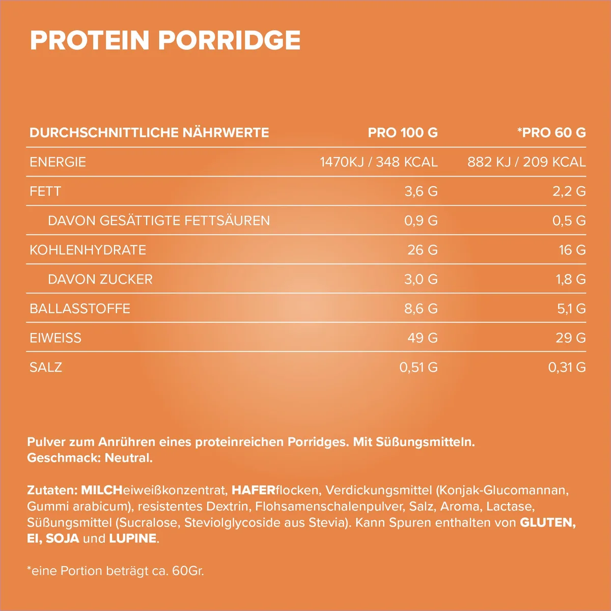 Protein Breakfast Sachets (10x60g) - Porridge – Bild 5