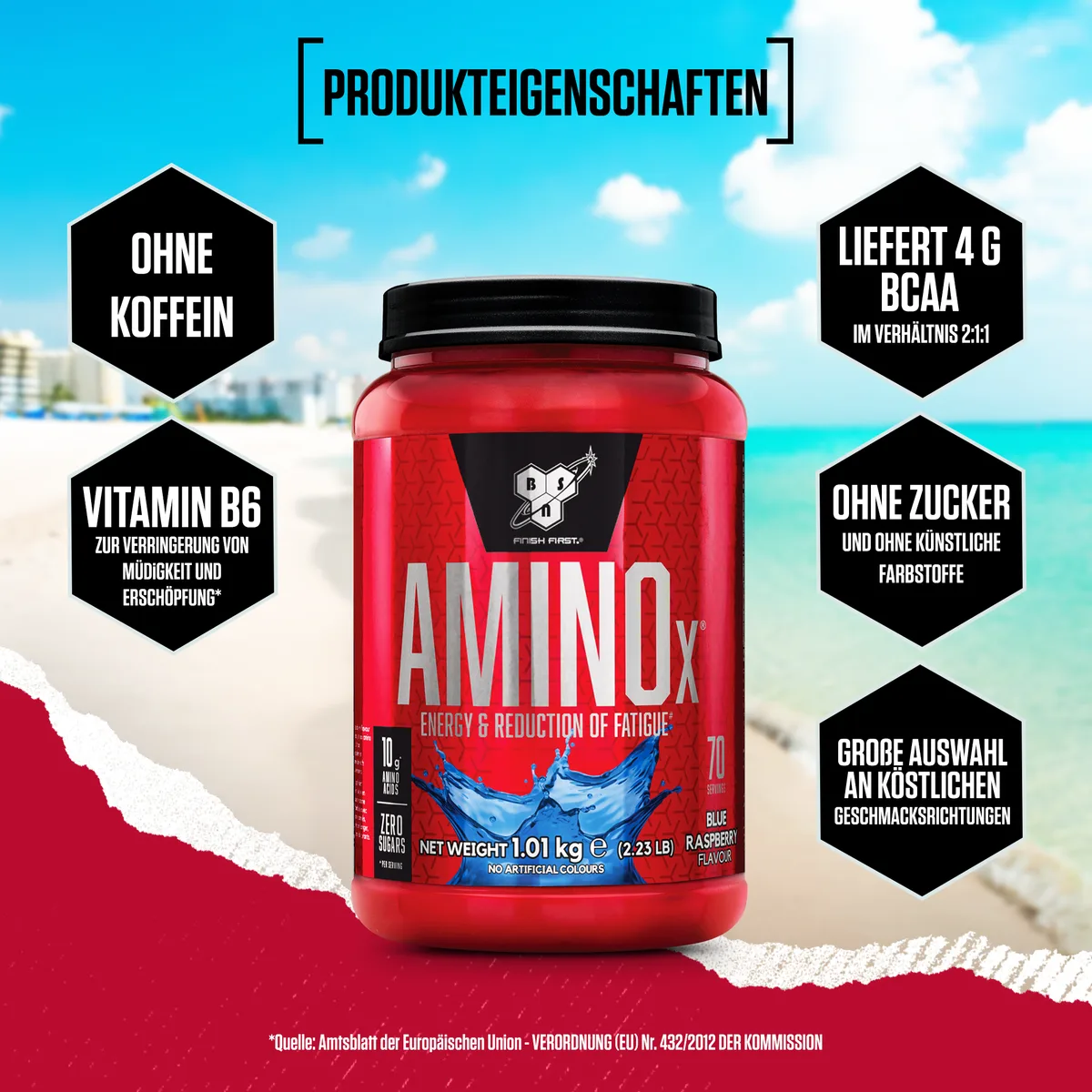 Amino X Aminosäuren BCAA (1000g) Watermelon – Bild 4