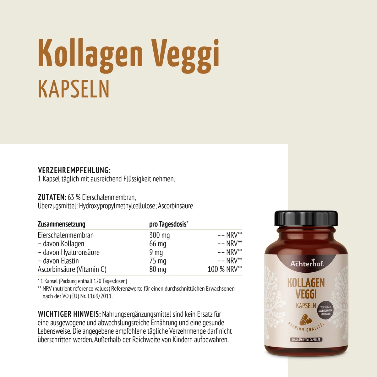 Kollagen Veggi Kapseln (120 Kapseln) – Bild 6