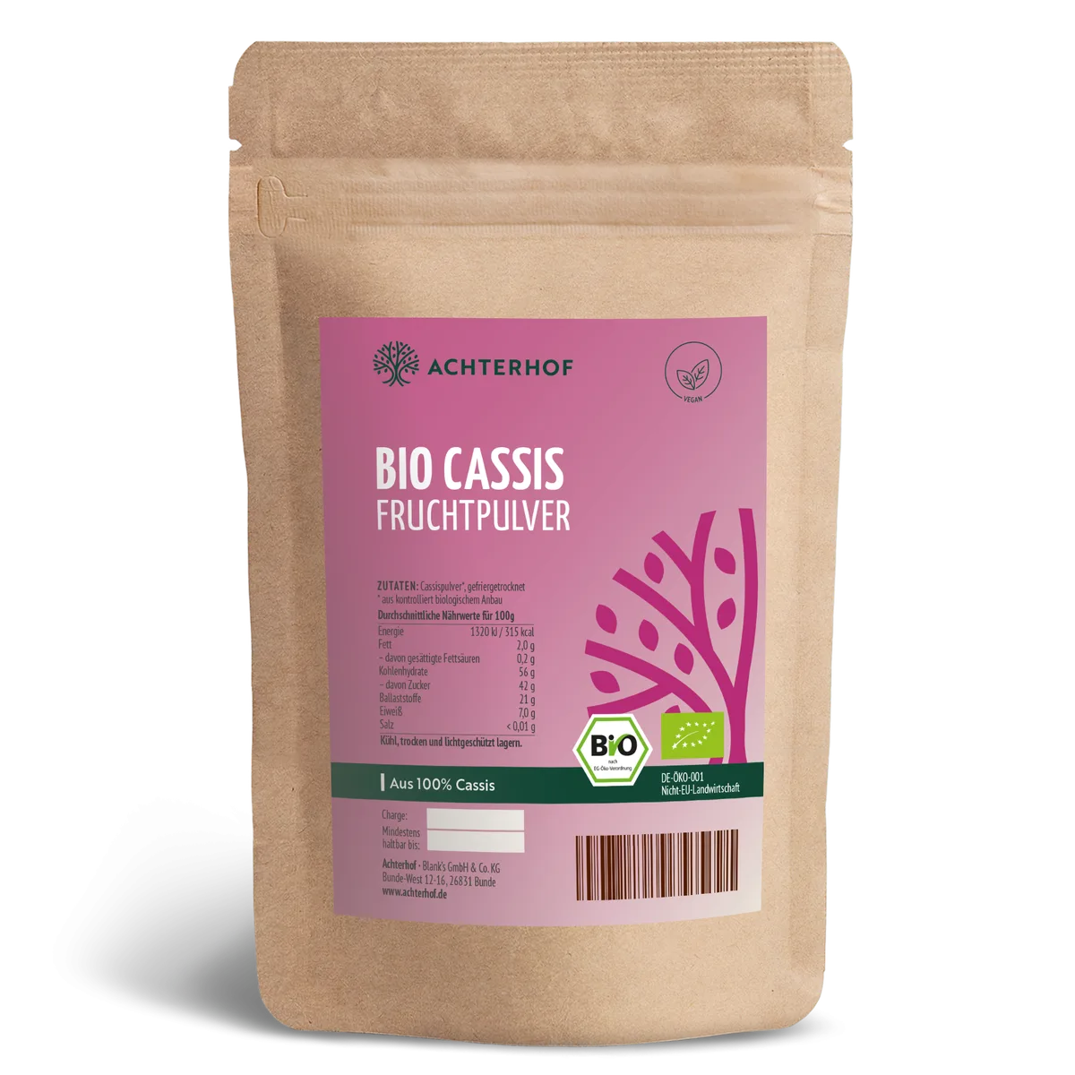 Bio Cassis Fruchtpulver (100g)