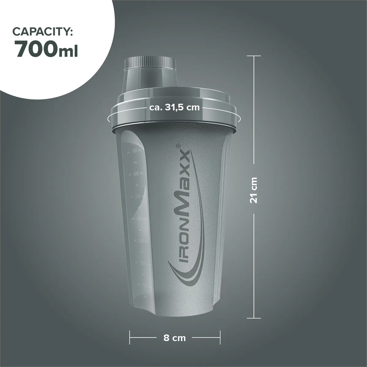 Shaker (700ml) - Ash Grey – Bild 7