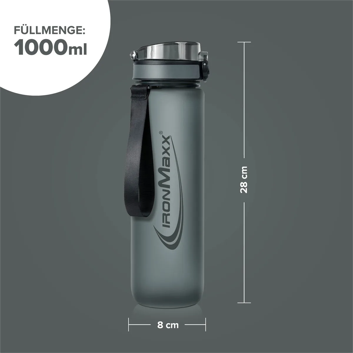 Sport Water Bottle (1000ml) - Ash Grey – Bild 4