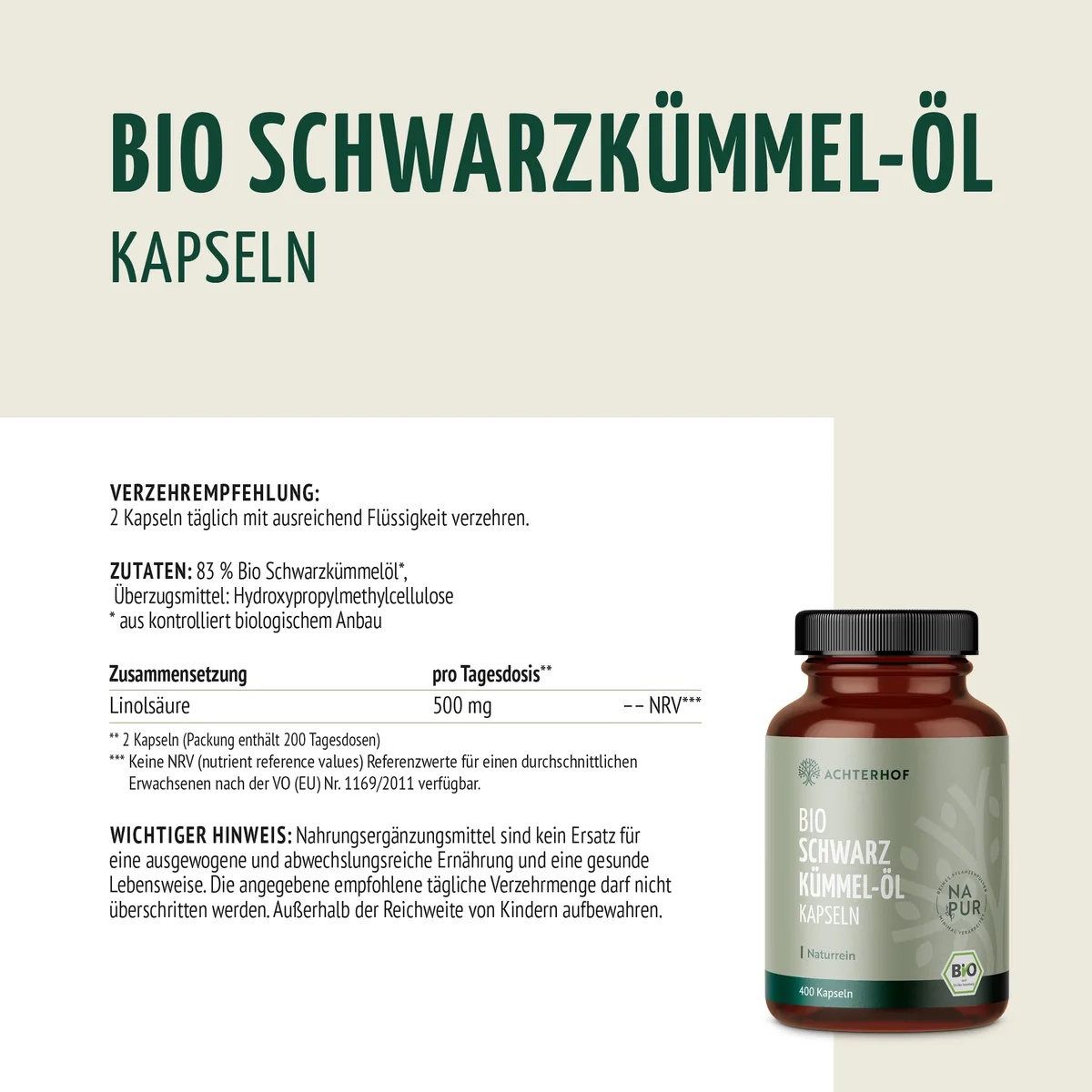 Bio Schwarzkümmel-Öl Kapseln (400 Kapseln) – Bild 8