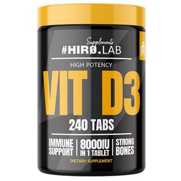 Hiro Lab Vitamin D3 8000 I.E, 240 Tabletten