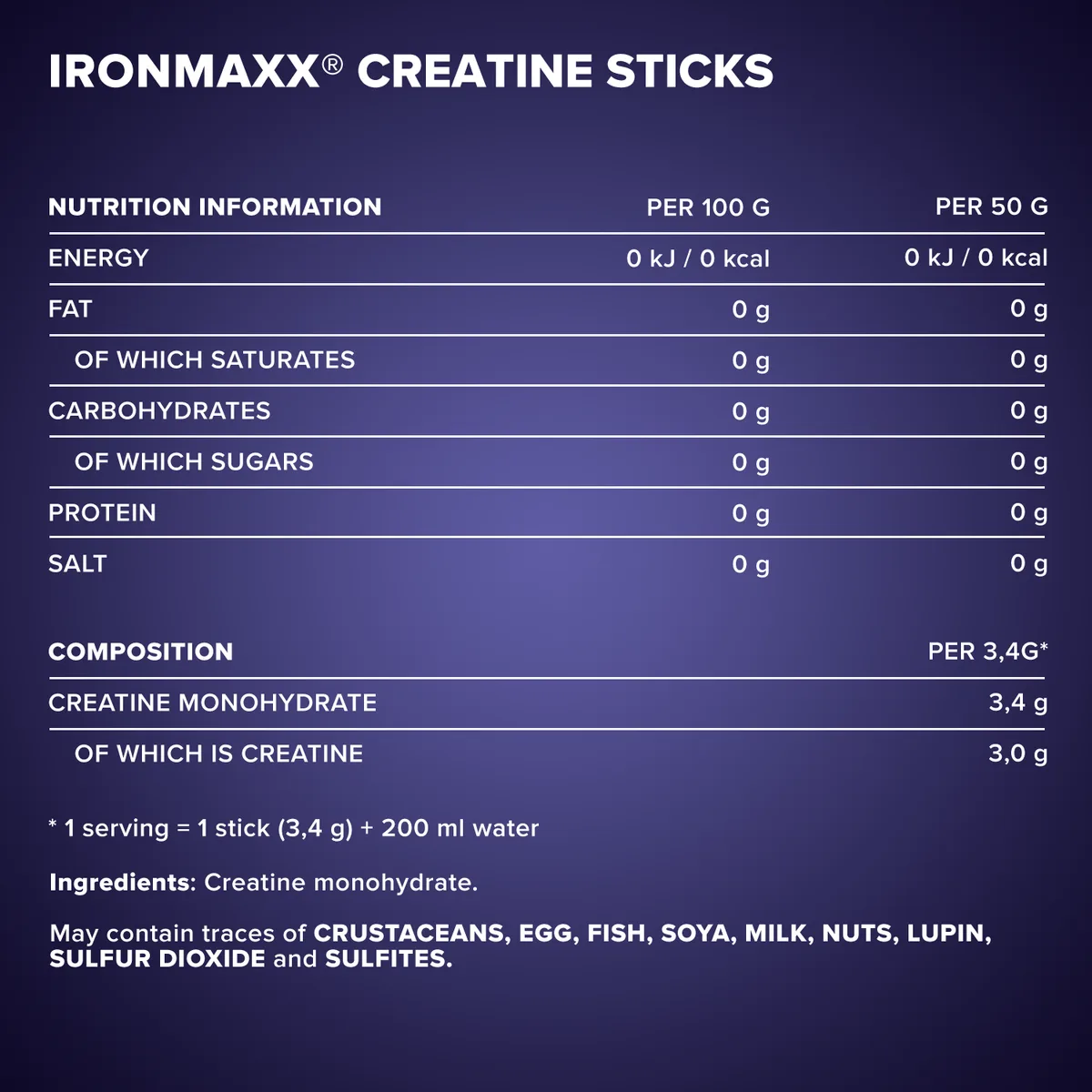 Creatine Monohydrate Sticks (30x3,4g) – Bild 5