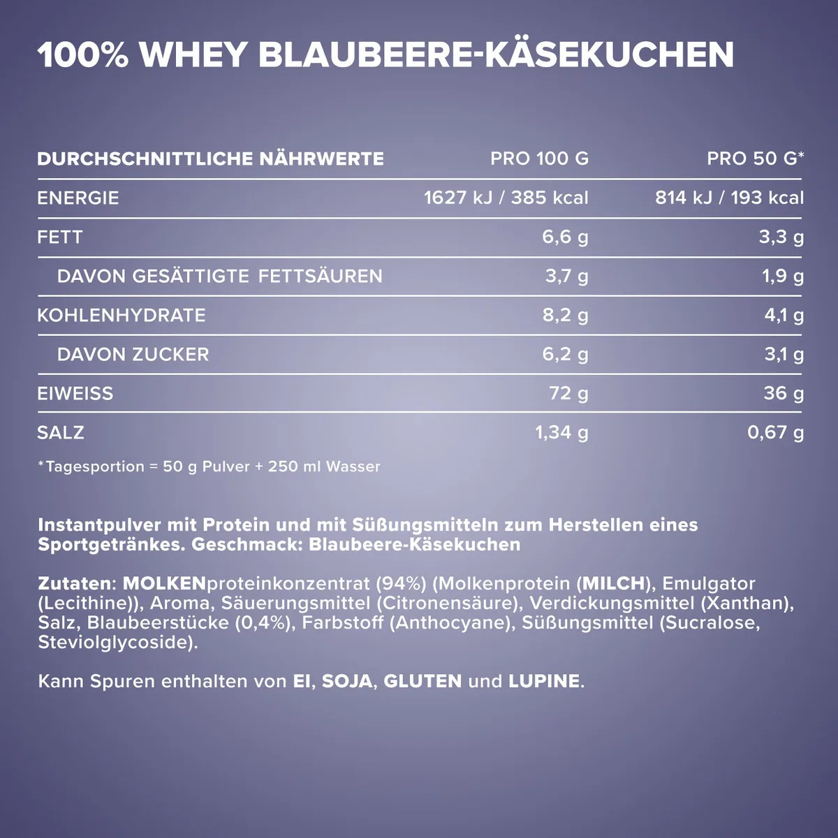 100% Whey Protein (2350g) - Blueberry Cheesecake – Bild 4