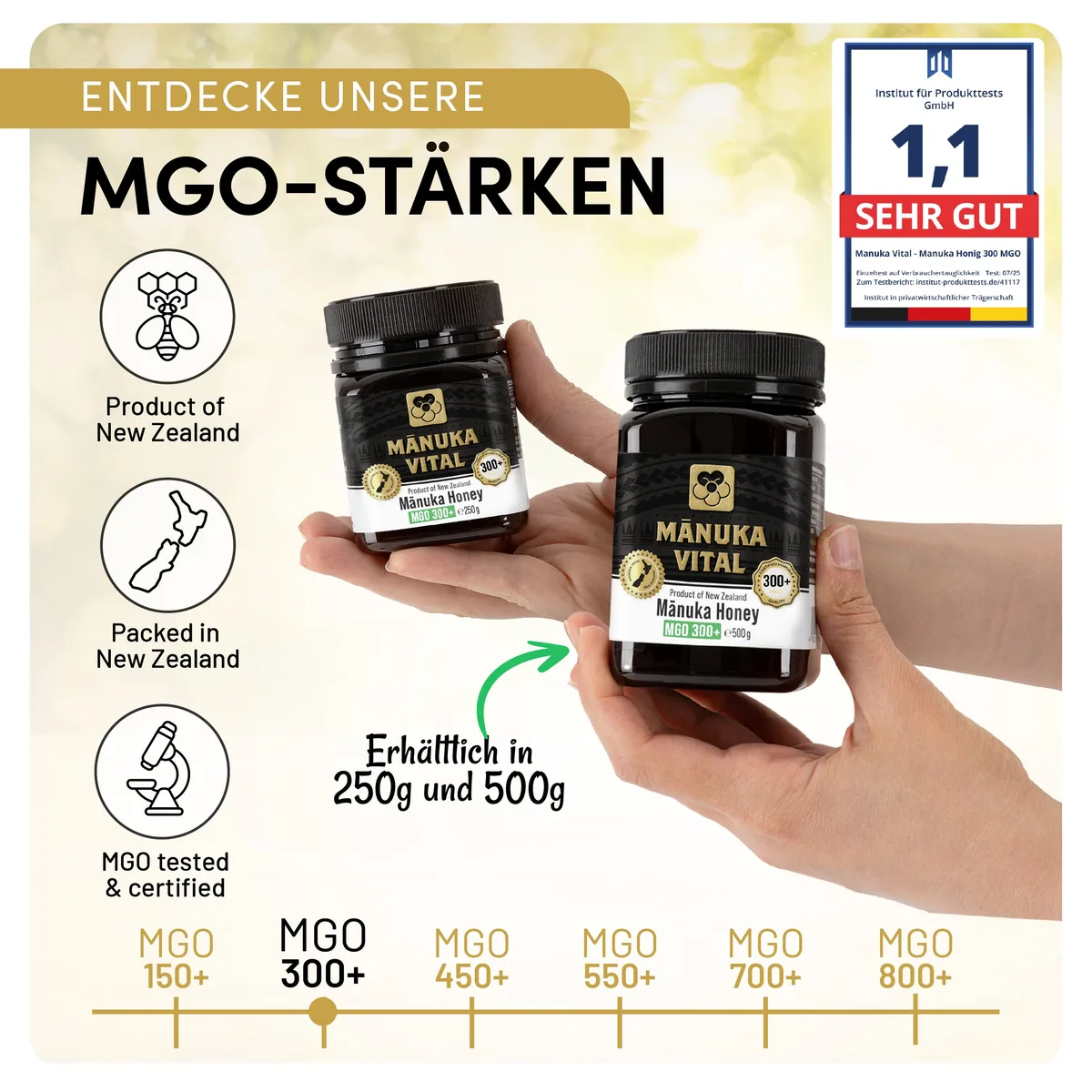 Manuka Vital Honig MGO 300+ (500g) – Bild 3