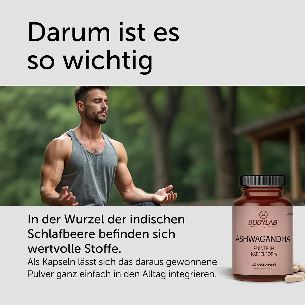 Ashwagandha Pulver in Kapselform (150 Kapseln) – Bild 4