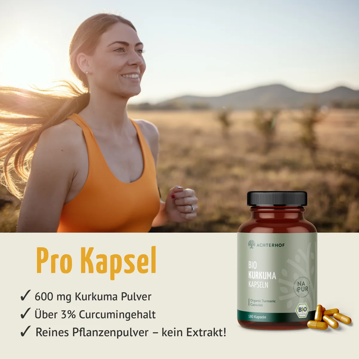 Bio Kurkuma Kapseln (180 Kapseln) – Bild 4