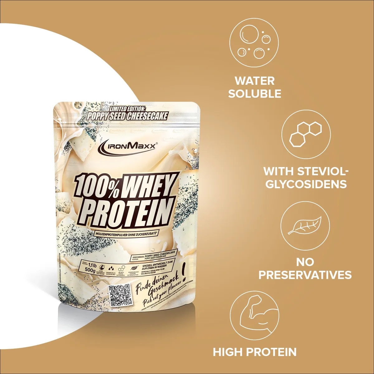 100% Whey Protein (500g) - Poppy Seed Cheesecake – Bild 7
