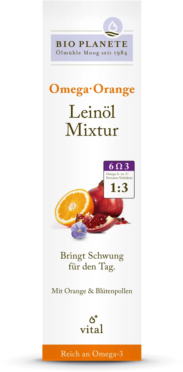 Omega Orange Leinölmixtur bio (100ml) – Bild 2