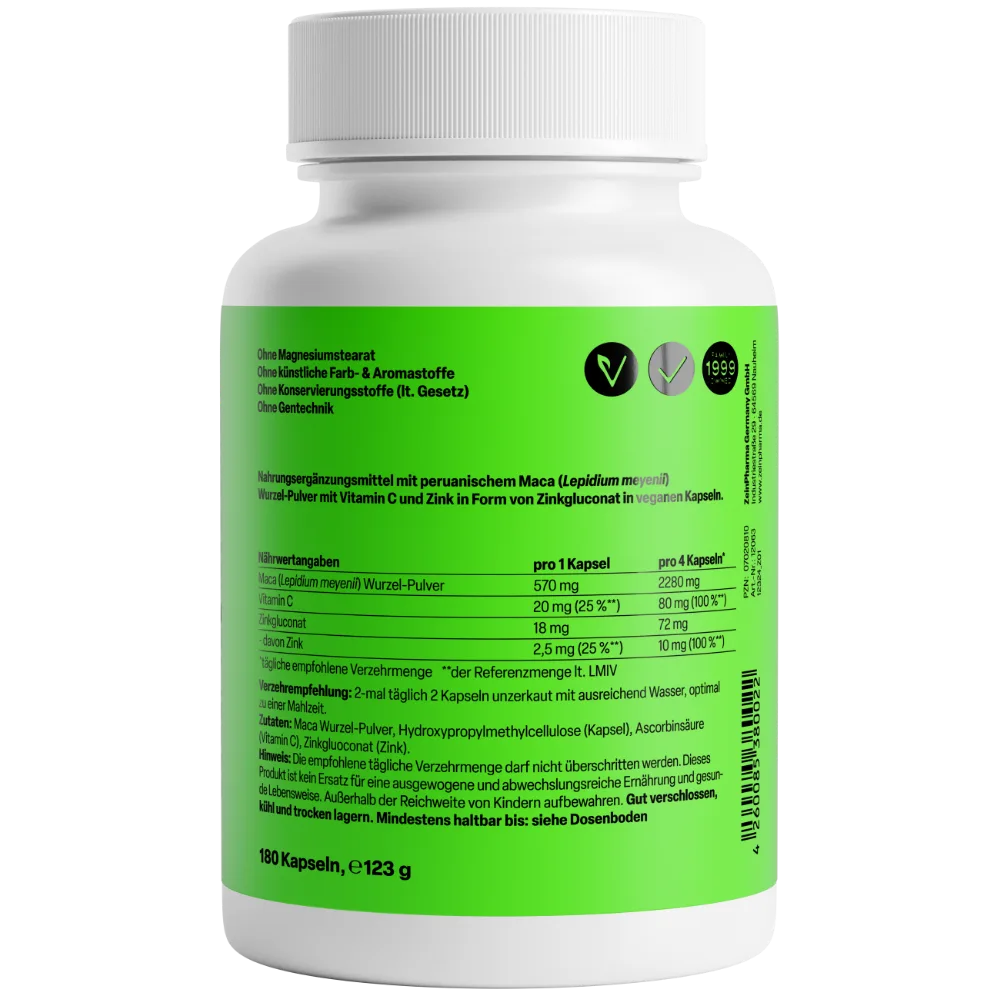 Maca Gold 570mg (180 Kapseln) – Bild 2