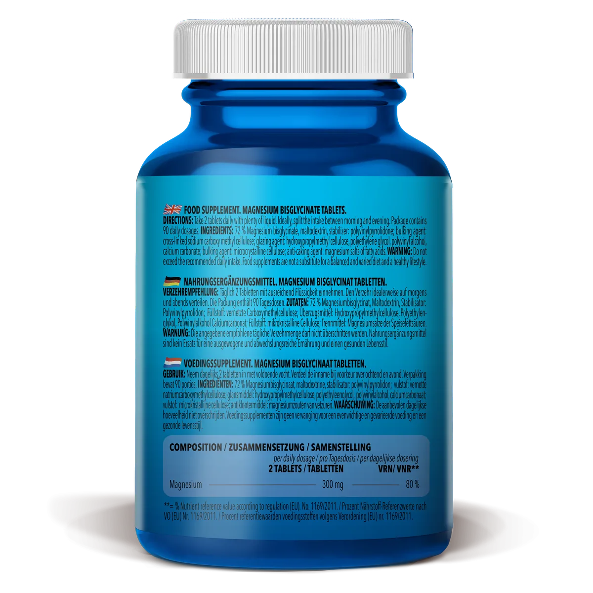 100% Magnesium Bisglycinat (180 Tabletten) – Bild 3