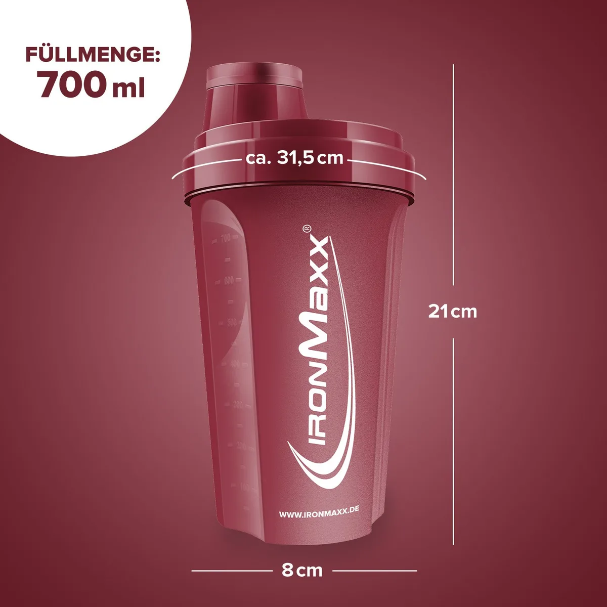 Shaker (700ml) - Cozy Red – Bild 3