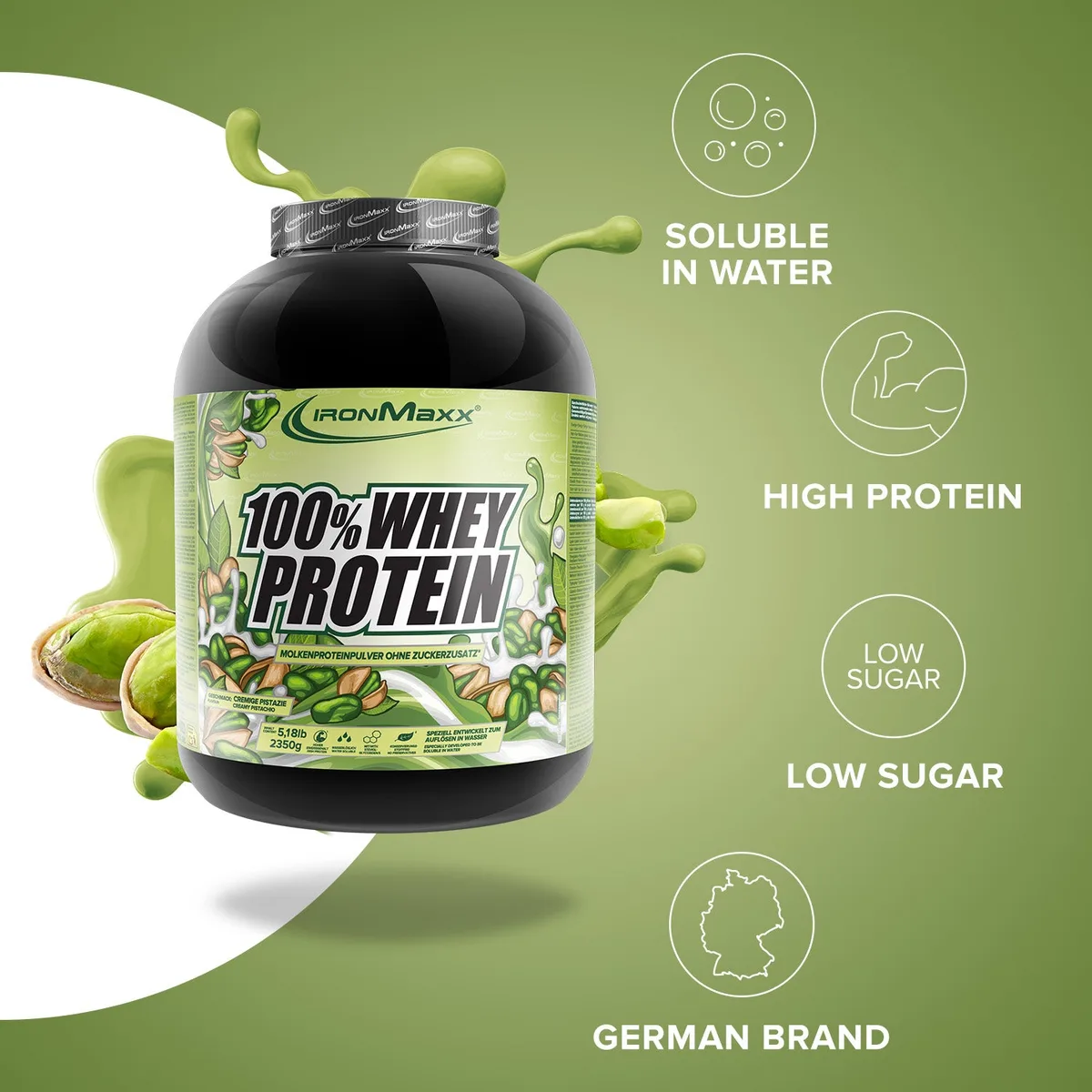 100% Whey Protein (2350g) - Creamy Pistazie – Bild 7