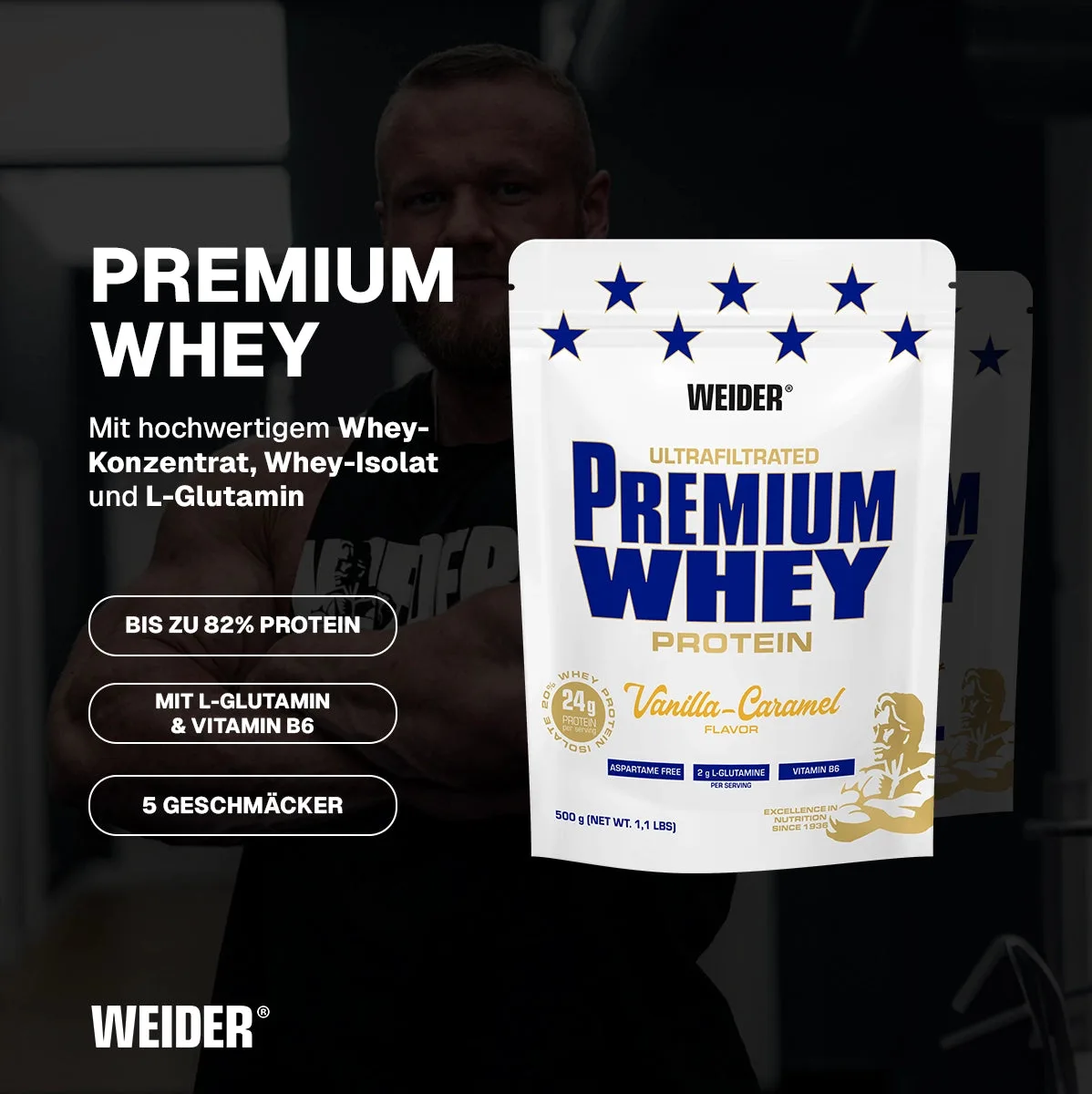 Premium Whey Strawberry Vanilla / 500 g – Bild 2