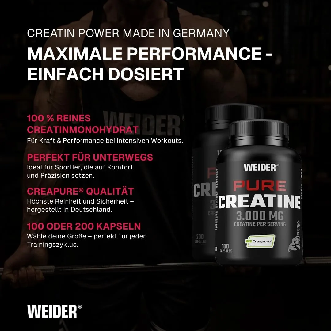 Weider - Pure Creatine Capsules - Ultra-reines Creapure - Kreatin - 100 Kapseln – Bild 3