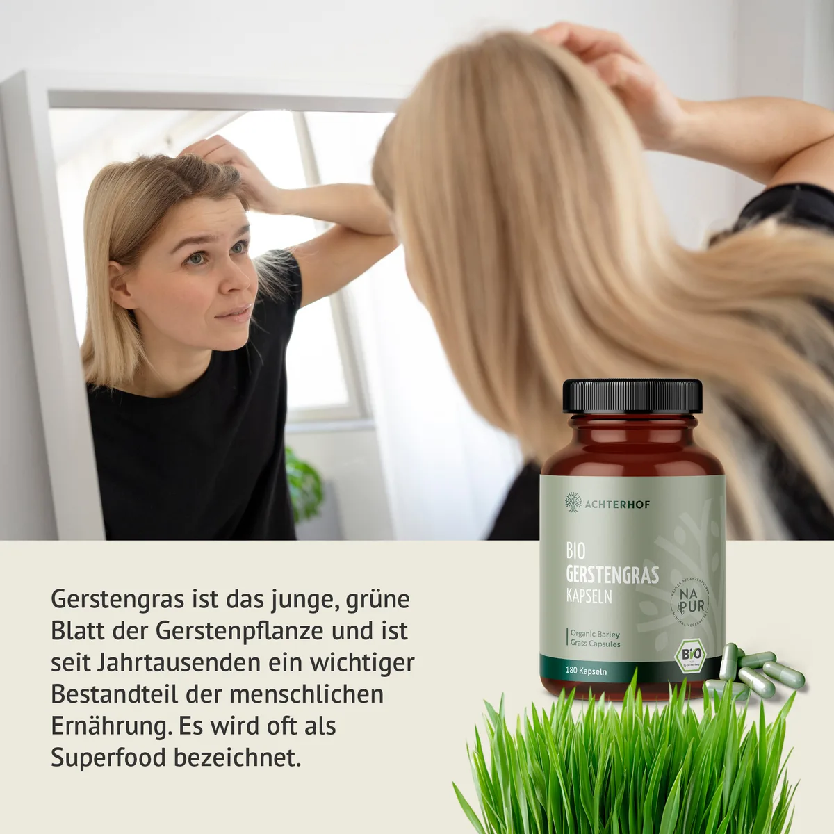 Bio Gerstengras Kapseln (180 Kapseln) – Bild 4