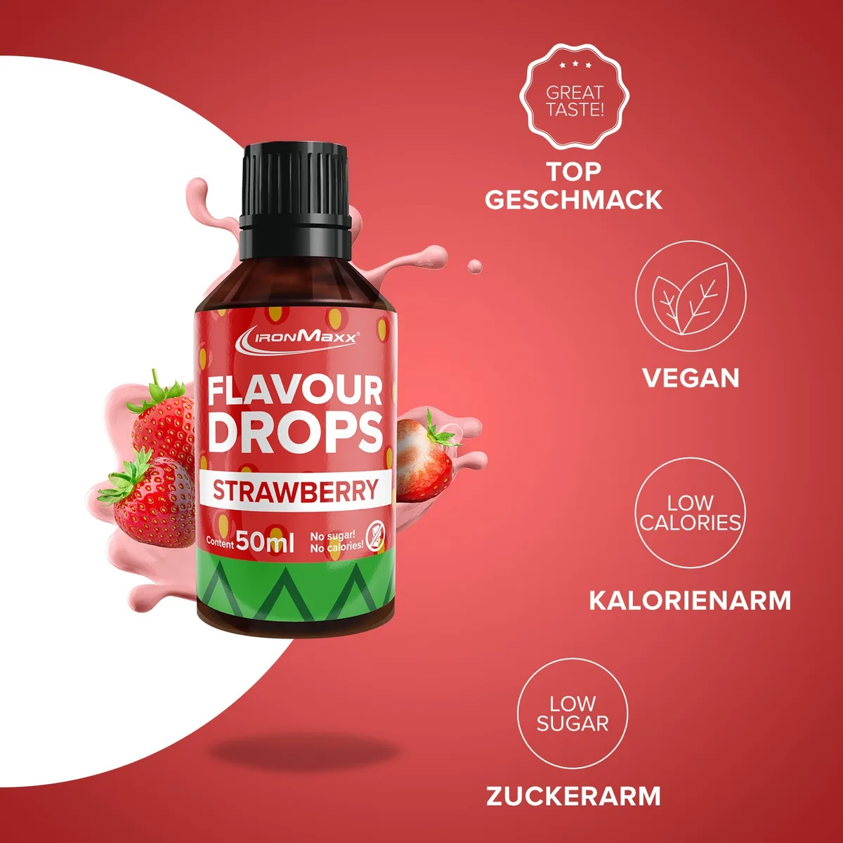 Flavour Drops (50ml) - Erdbeere – Bild 2