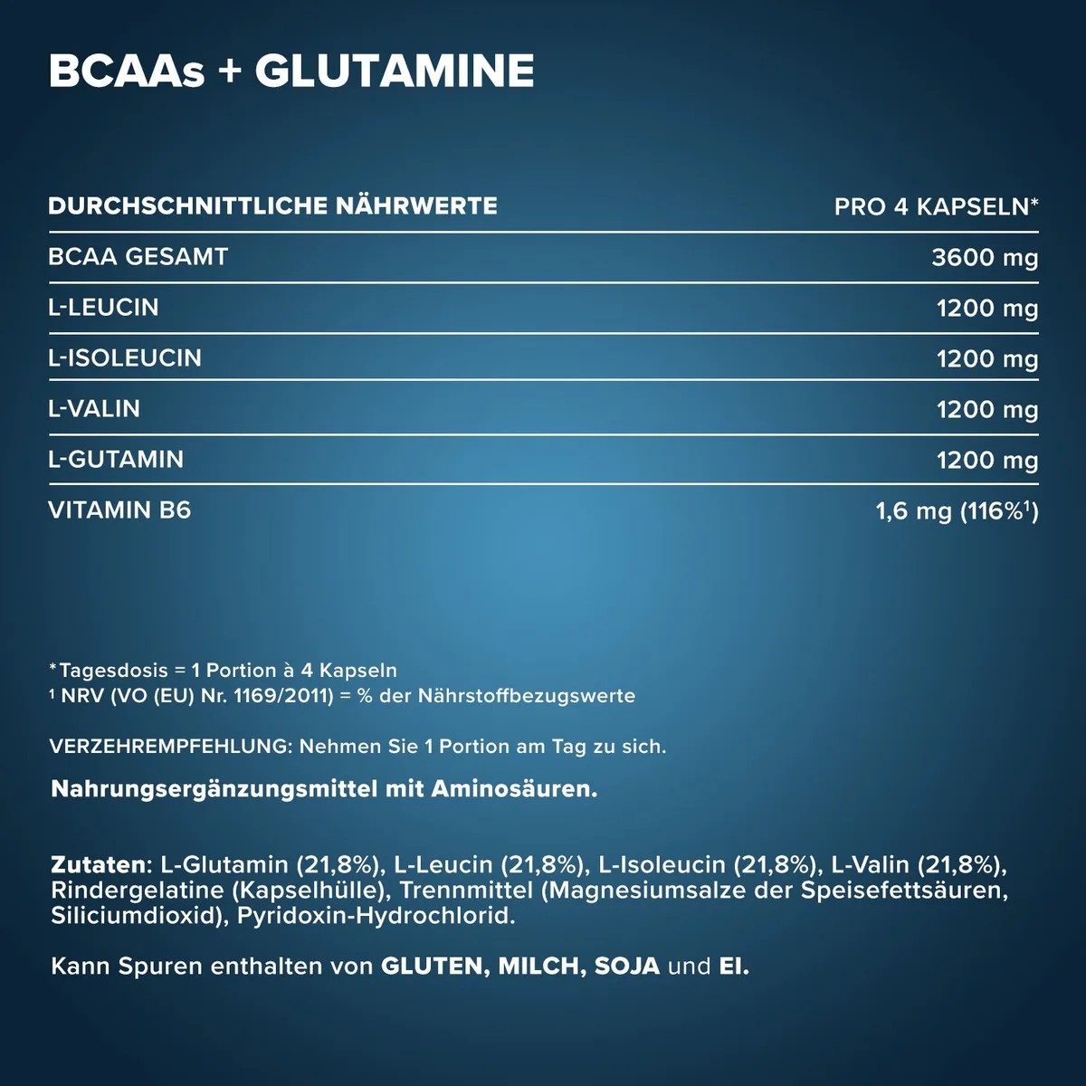 BCAAs + Glutamin 1200 - 260 Tricaps® – Bild 5