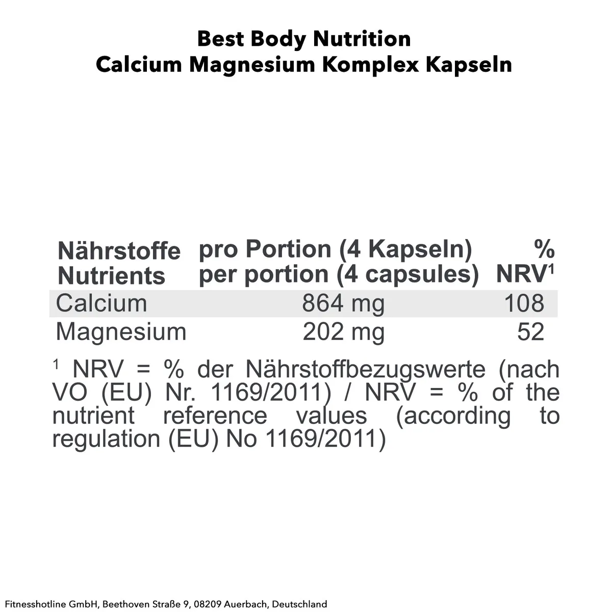 Calcium Magnesium (100 Kapseln) – Bild 3