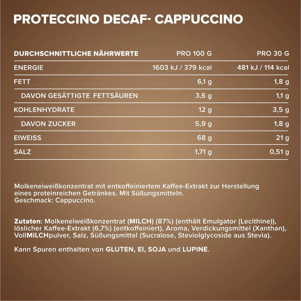 Proteccino (500g) - Decaf Capuccino – Bild 4