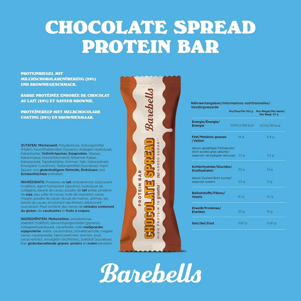 Protein Bar Spread (45g) Hazelnut Spread – Bild 8