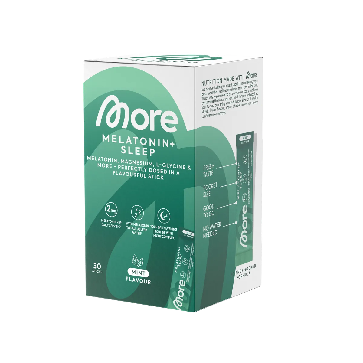 More Melatonin+ Sleep Sticks Mint / 30 x 5g