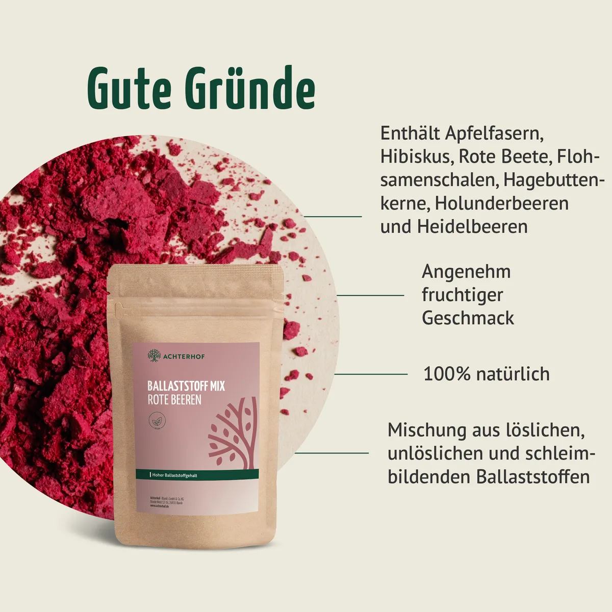 Ballaststoff Mix rote Beeren (100g) – Bild 4