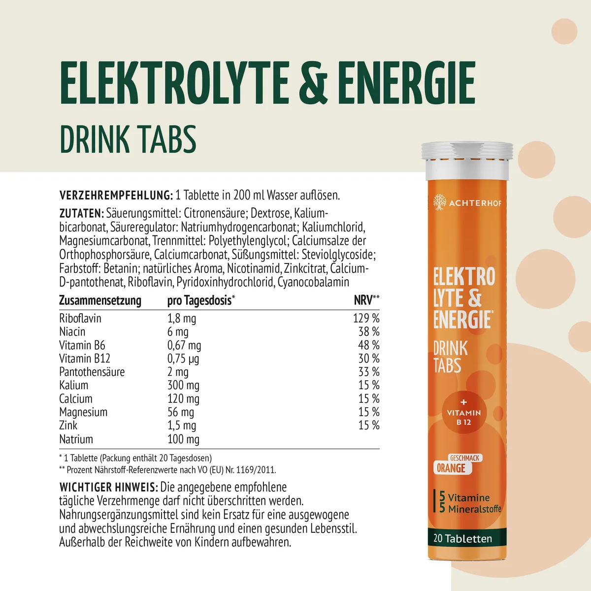 Elektrolyte & Energie Drink Tabs (20 Tabletten) – Bild 4