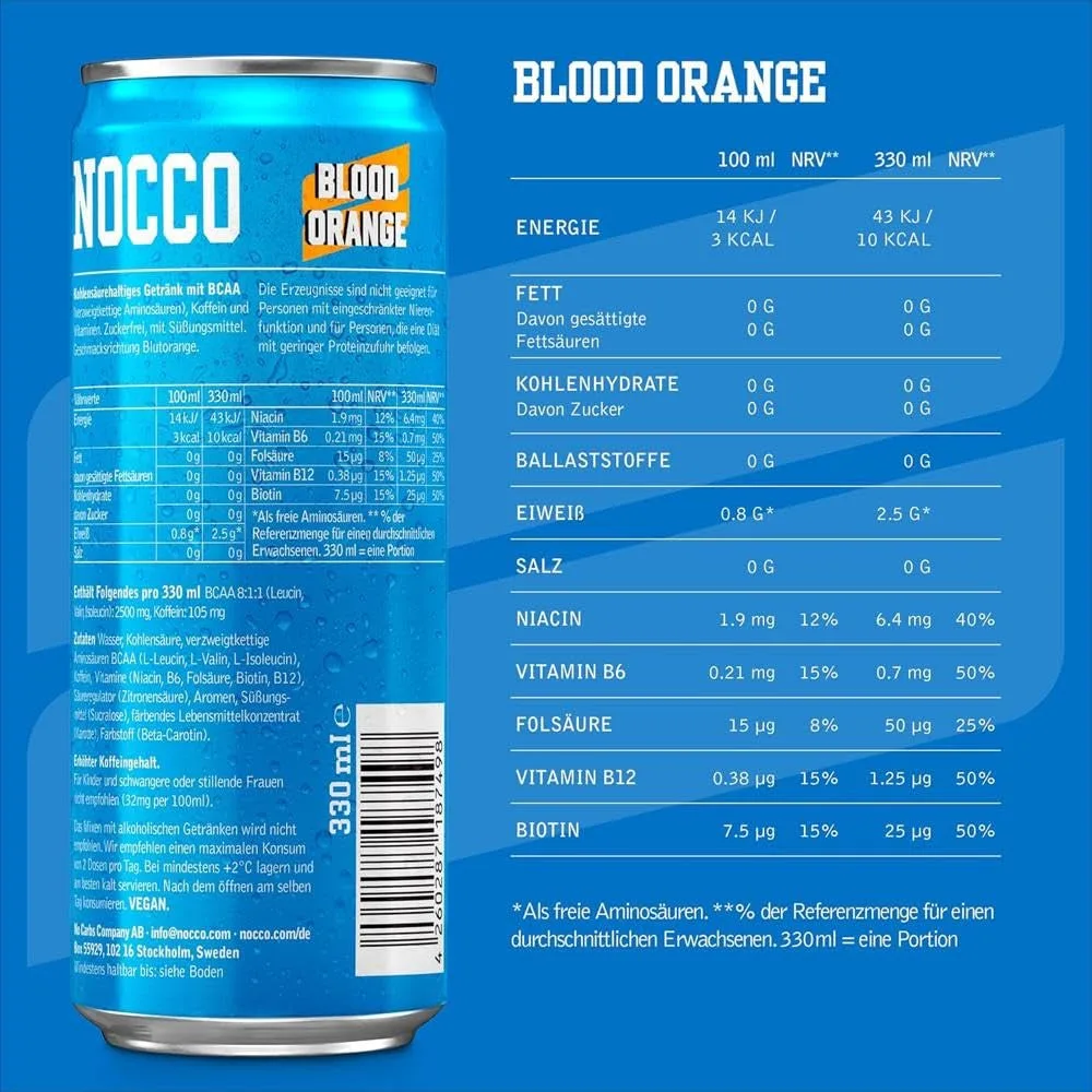Nocco BCAA (330ml) Peachango – Bild 6