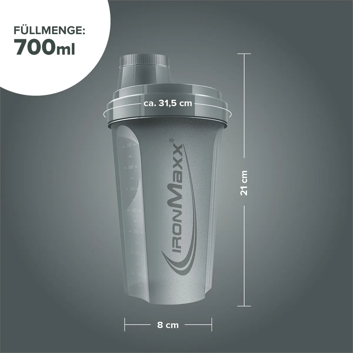 Shaker (700ml) - Ash Grey – Bild 3