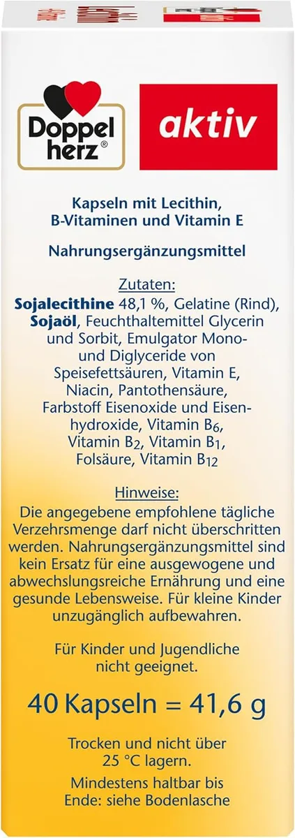 Lecithin B Vitamine (40 Kapseln) – Bild 4