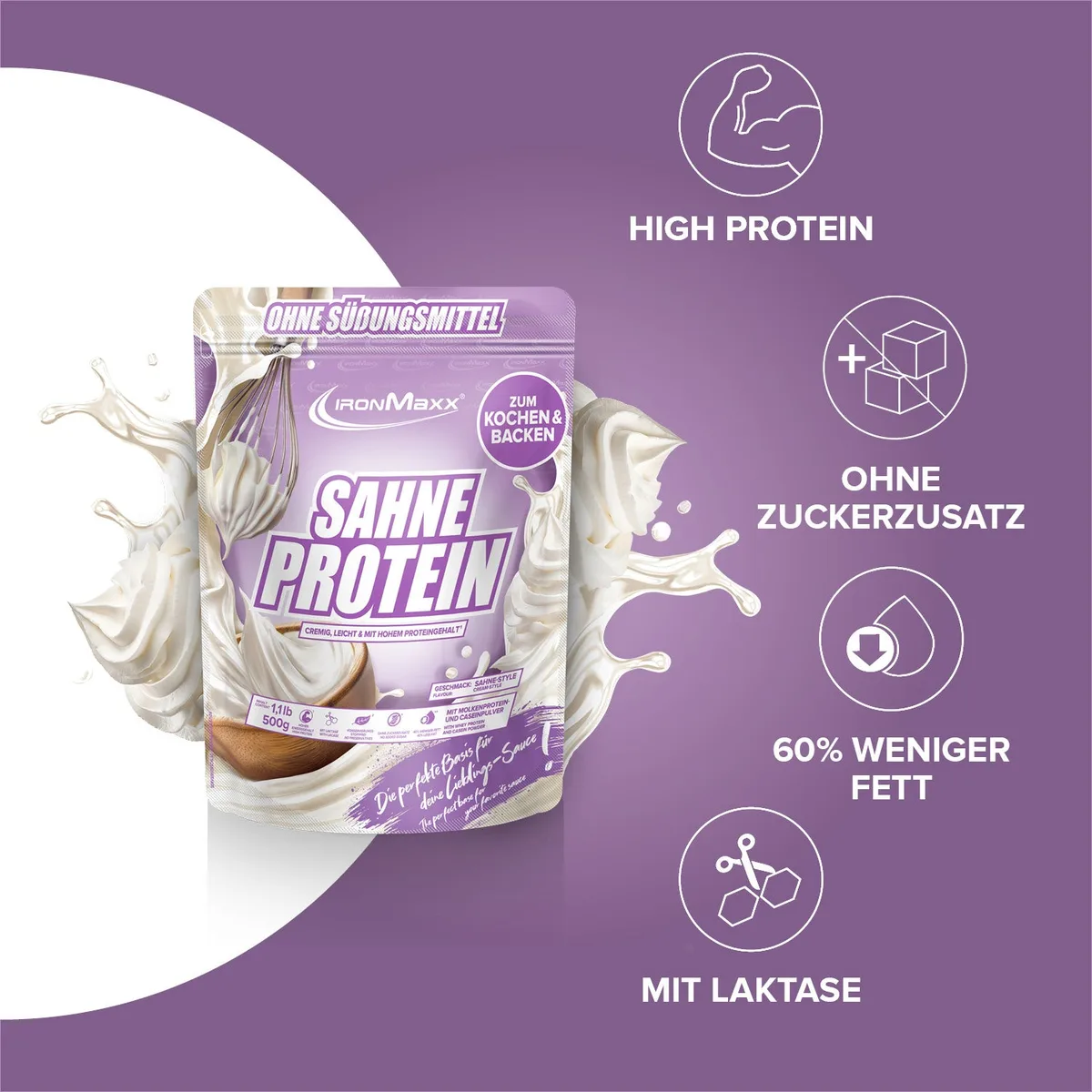 Sahne Protein (500g) - Sahne – Bild 2